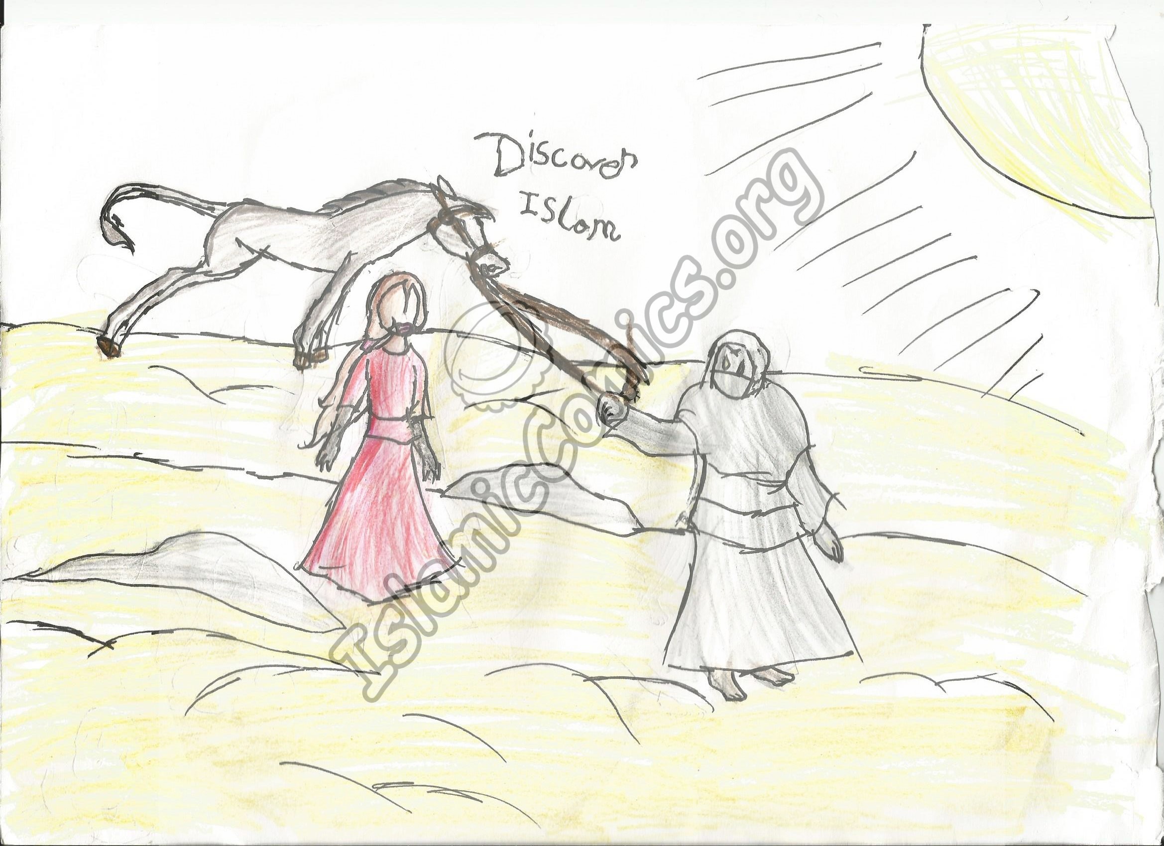 Horse in the desert - Islamic illustrations by Muslim Kids