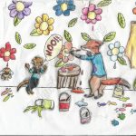 Illustration of Fox Painting All Over - Huda Kazmi, Age 11