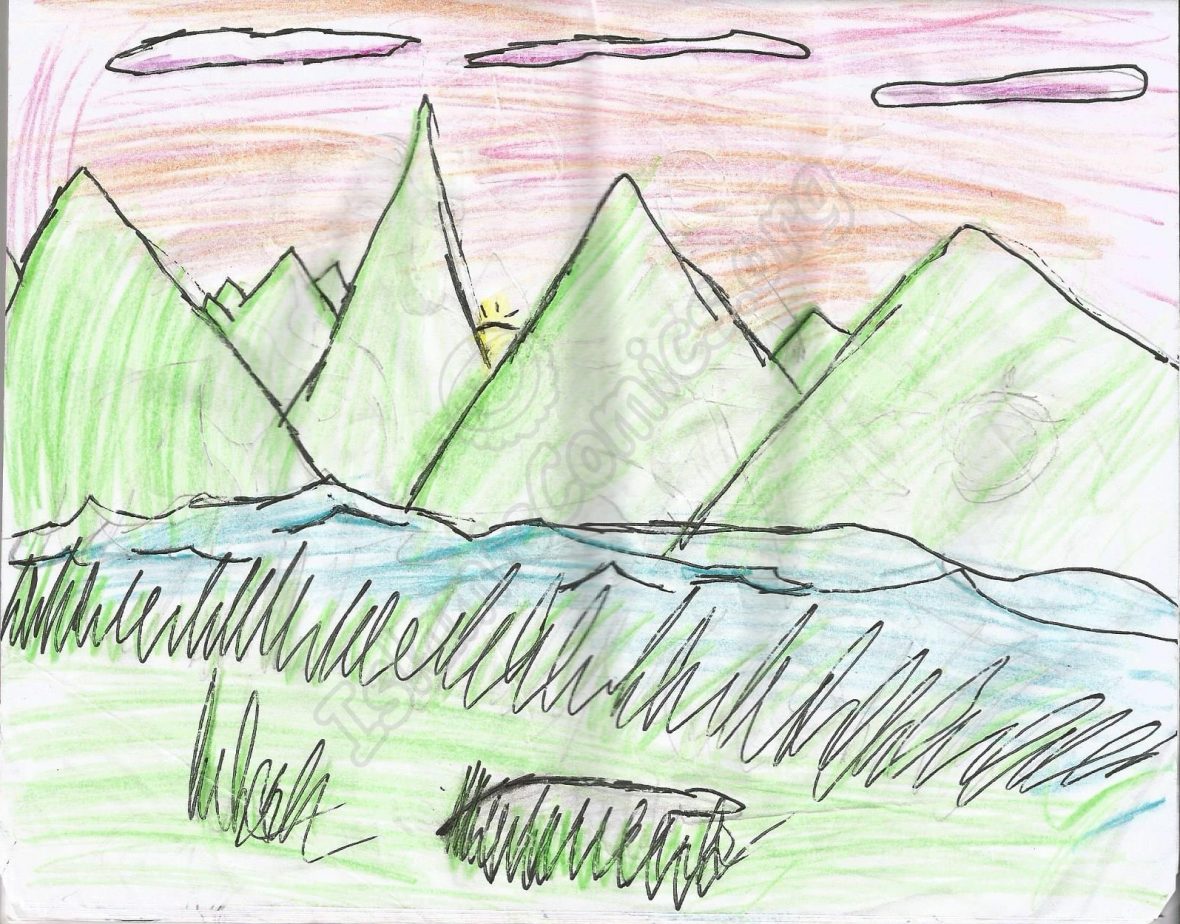 Landscape illustration by Wardah Kazmi, Age 6
