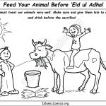 Feed Your Animal During Eid ul Adha - Islamic Coloring Page