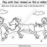 Play with your animal on Eid ul Adha - Islamic Coloring Page