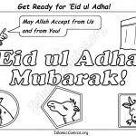 Eid ul Adha Mubarak (English Coloring Page)