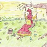 Muslim Girl on a Swing - by Huda, Age 12