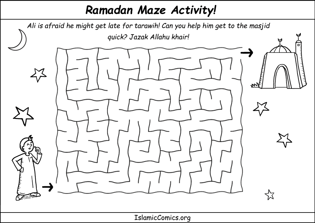 Ramadan Tarawih Maze - Islamic Activity Page