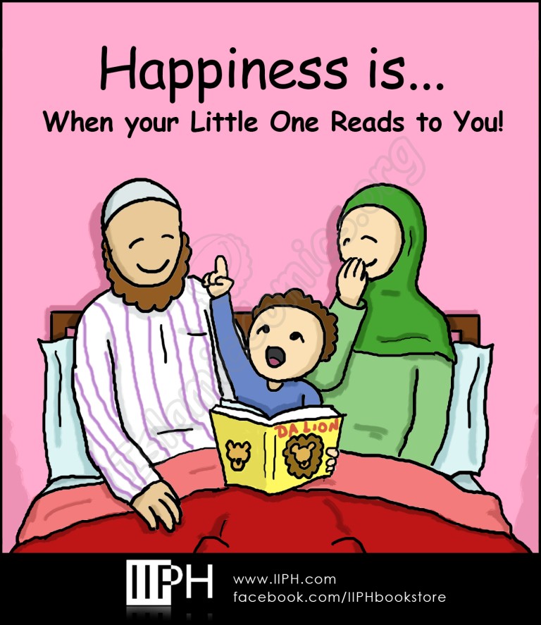 Happiness is when your little one reads to you - Islamic Illustrations (Islamic Comics)