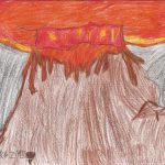 Erupting Volcano by Wardah Kazmi, Age 6 - Illustrations by Muslim Kids