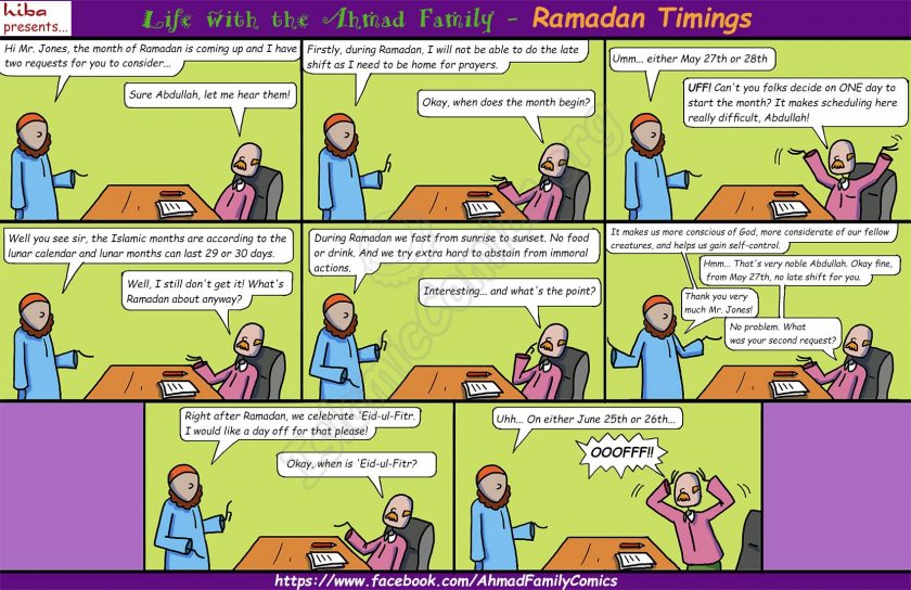 Life with the Ahmad Family Comics - Ramadan Timings