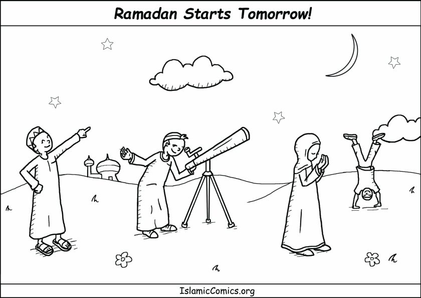Ramadan Begins Tomorrow - Islamic Coloring Page
