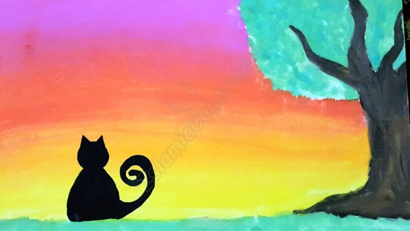 Cat in the Sunset - Hafsa Shaikh (Illustrations by Muslim Kids)