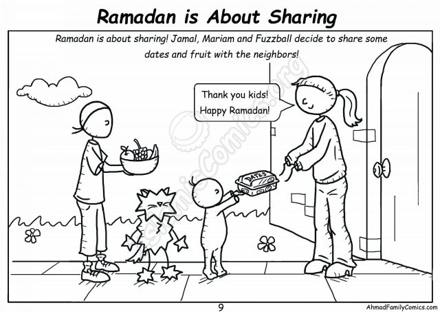 Ramadan is About Sharing - Islamic Coloring Page