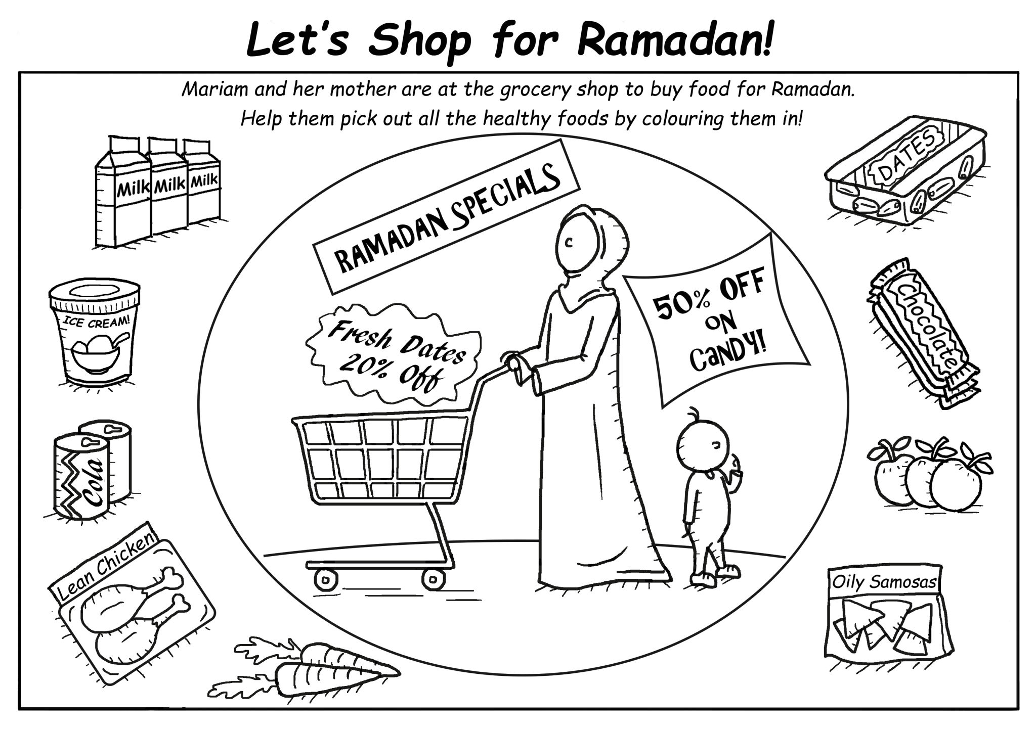 Ramadan Shopping – Islamic Activity Sheet – Islamic Comics