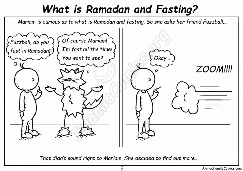 Mariam is Curious About Ramadan and Fasting - Islamic Coloring Page
