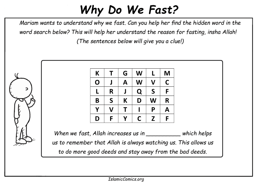 Why Do We Fast? - Islamic Activity Page