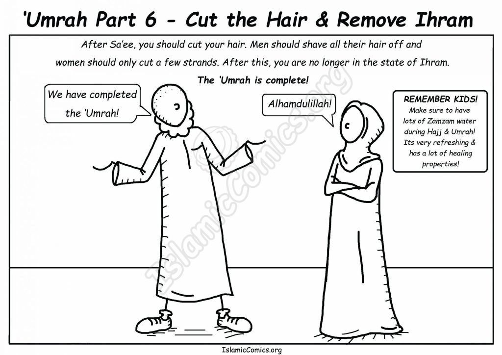 'Umrah Part 6 - Cut Hair & Nails - IslamicComics.org