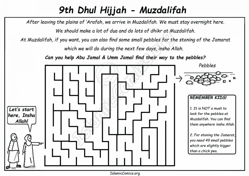 9th Dhul Hijjah - Muzdalifah - IslamicComics.org