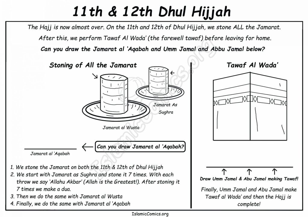 11th & 12th Dhul Hijjah - Completing the Hajj - IslamicComics.org