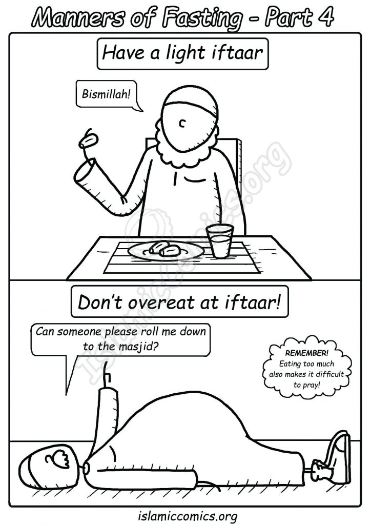 Manners of Fasting #4 (Islamic Coloring Pages)