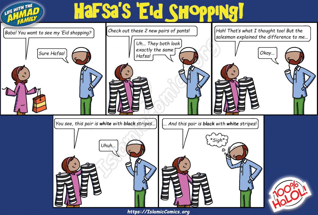 Ahmad Family Comic - Hafsa's Eid Shopping