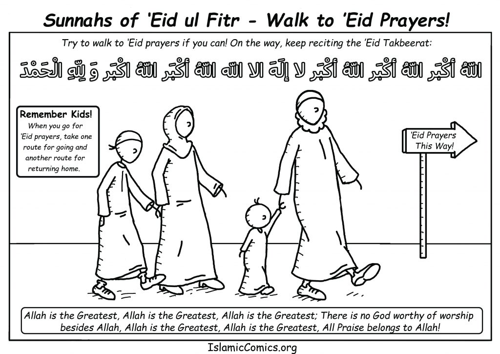 Sunnahs of Eid ul Fitr - Walk to the Prayers (Islamic Comics)