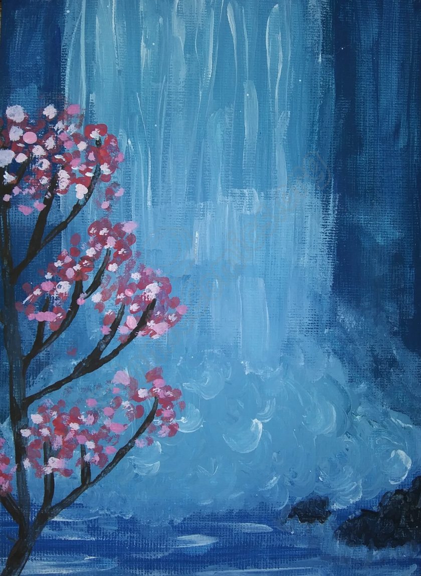 Waterfall - Painting by Fatimah Laher