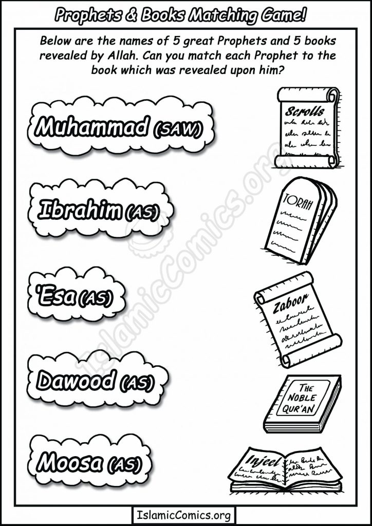 Prophets and Books - Islamic Activity Pages